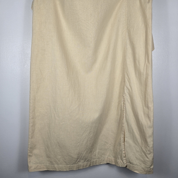 Vintage Original TY Wear Loose Fit Butter Yellow Linen Blend Maxi Dress Small - Picture 7 of 14